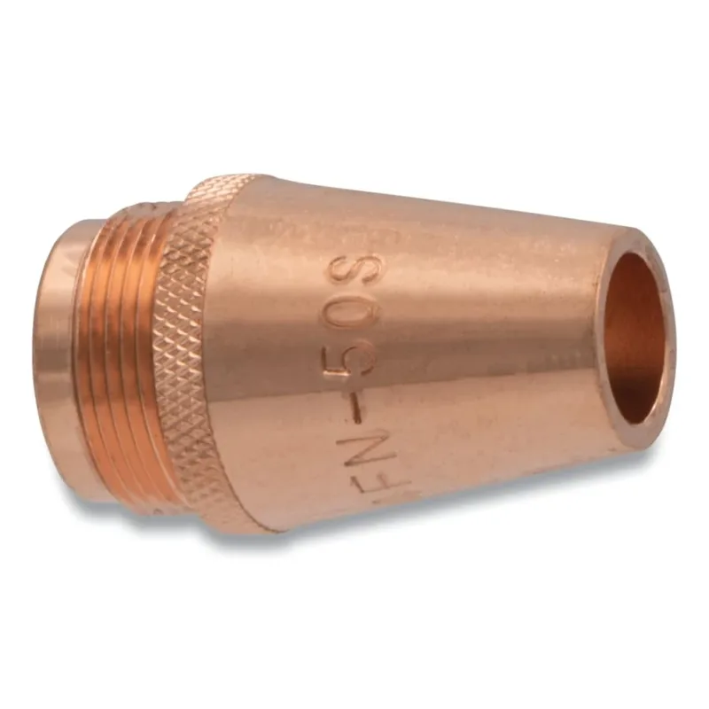 MIG Gun Nozzle, 1/2 in Bore, 1/8 in Recess, Tweco® Style 24FN, Fine Thread, Copper