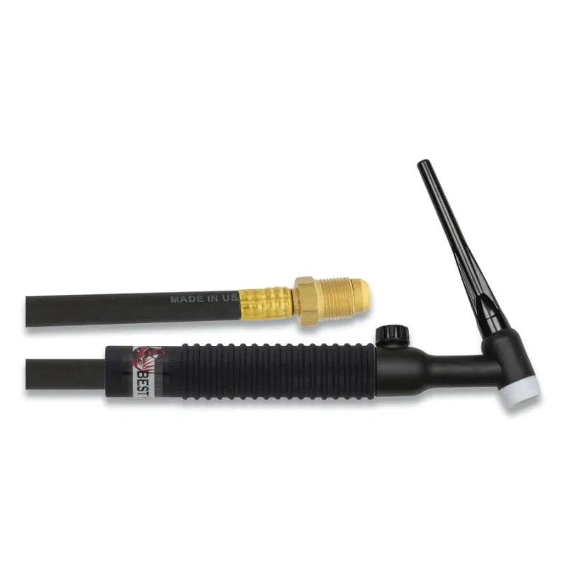26FV TIG Torch Package, Air Cooled, 200 A, Flex Head with Valve, 12.5 ft Cable, Rubber