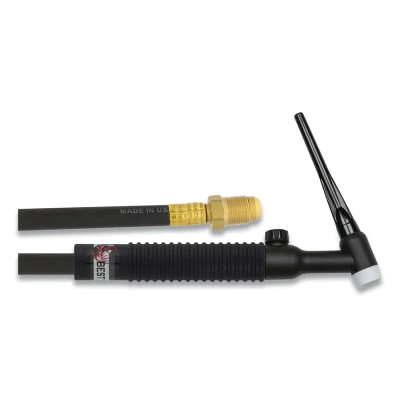 26FV TIG Torch Package, Air Cooled, 200 A, Flex Head with Valve, 25 ft Cable, Rubber