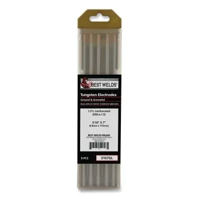 1.5%anthanated Tungsten Electrode, 3/16 in x 7 in, 5 PK
