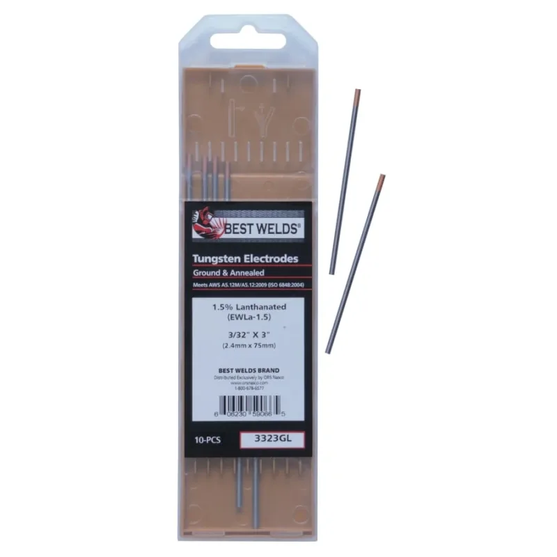 1.5%anthanated Tungsten Electrode, 3/32 in x 3 in, 10 PK