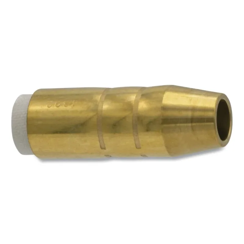 MIG Gun Nozzle, 1/2 in Bore, Brass, Bernard® Style, Heavy-Duty, Insulated, Brass