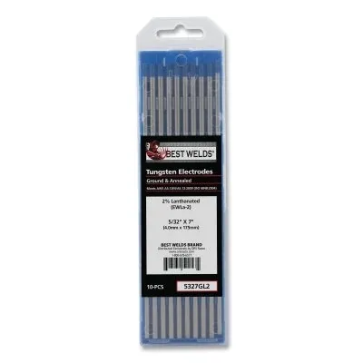 2% Lanthanated Tungsten Electrode, 5/32 in x 7 in, 10 PK