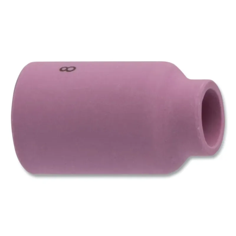 Alumina Nozzle TIG Cup, 1/2 in, Size 8, For Torch 17, 18, 26, Gas Lens, 1-5/8 in