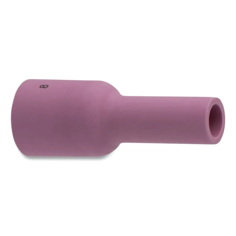 Alumina Nozzle TIG Cup, 1/2 in, Size 8, For Torch 9, 17, 18, 20, 22, 25, 26, 27, Size 8, X-Large Gas Lens, 3-1/4 in