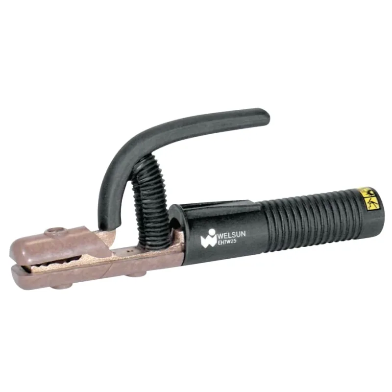 Electrode Holder - High Tong Type, 250 A, Brass, 1/0 Cable, 4 mm Electrode Cap, 9.25 in L