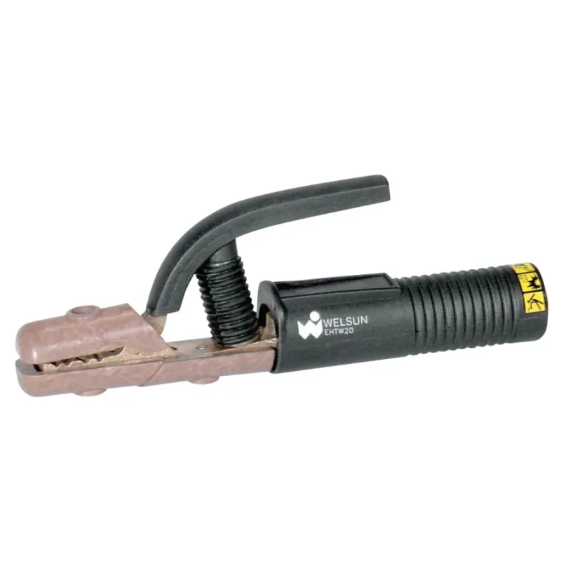 Electrode Holder - High Tong Type, 200 A, Brass, #3 Cable, 3.2 mm Electrode Cap, 8.46 in L