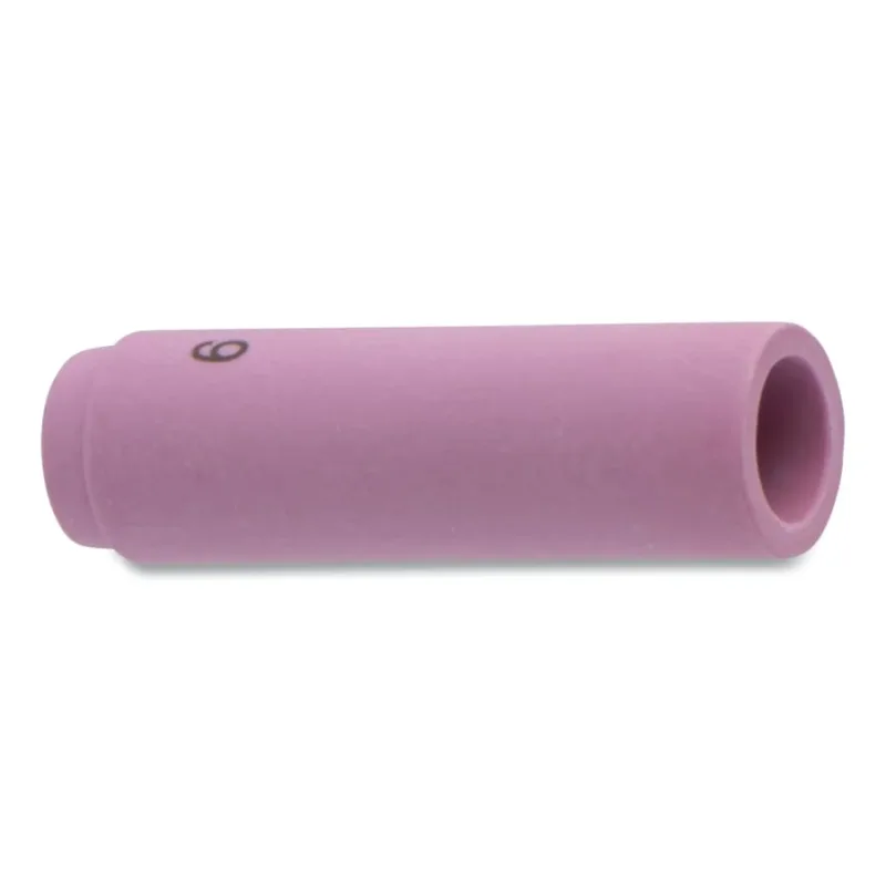 Alumina Nozzle TIG Cup, 3/8 in, Size 6, For Torch 9, 20, 22, 24, 25, Long, 1-15/16 in