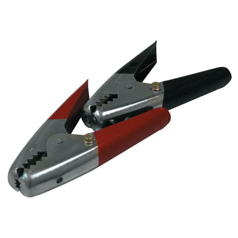 Battery Clamp, Vinyl-Insulated, 1 to 3/0 AWG, 600 A, 1-1/2 in Jaw, Black/Red