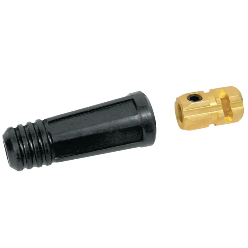 Dinse Style Cable Plug and Socket, Female, Ball Point Connection, 2/0 AWG to 1/0 AWG Cable Capacity