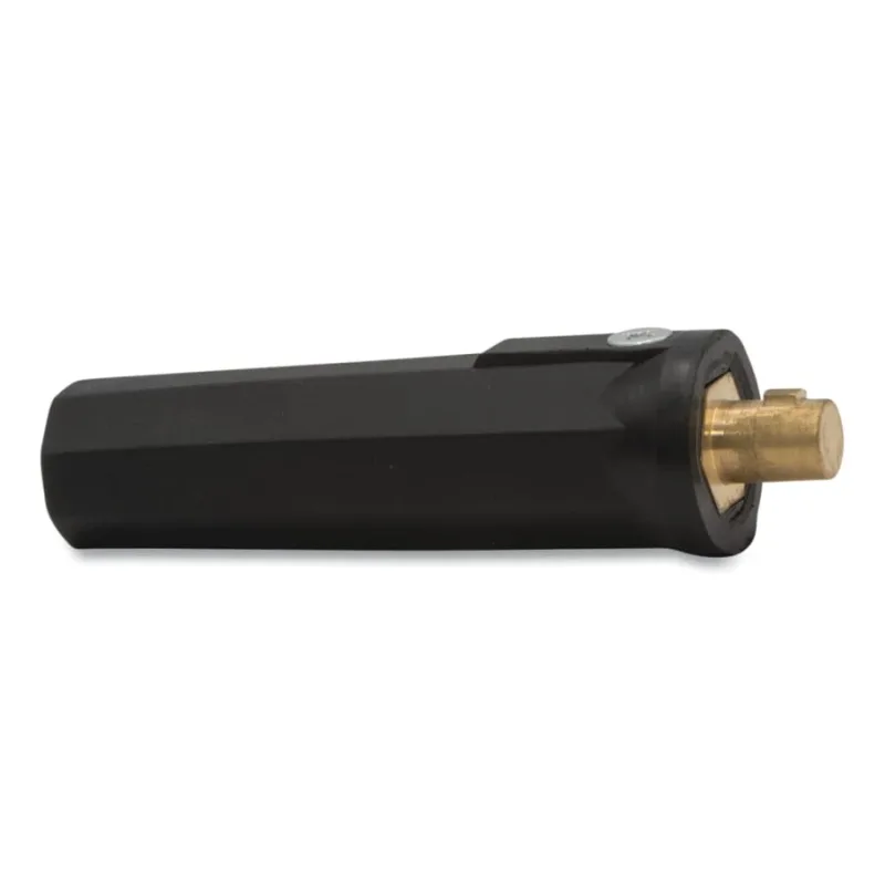 Dinse Connector, 0.355 in Gas Hole, Set Screw Fitting, Black