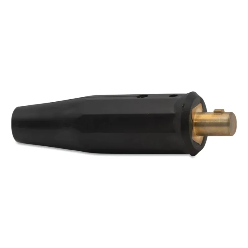 Dinse Connector, 0.508 in Gas Hole, Set Screw Fitting, Black
