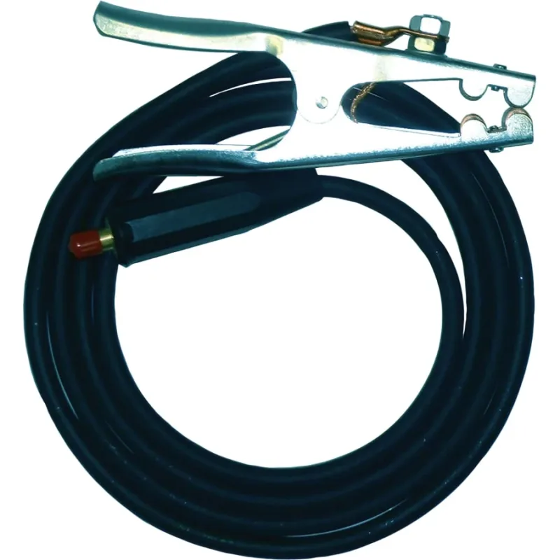 TIG Ground Cable with Clamp, For All Machines with Dinse Connectors, 15 ft, Coated Cable