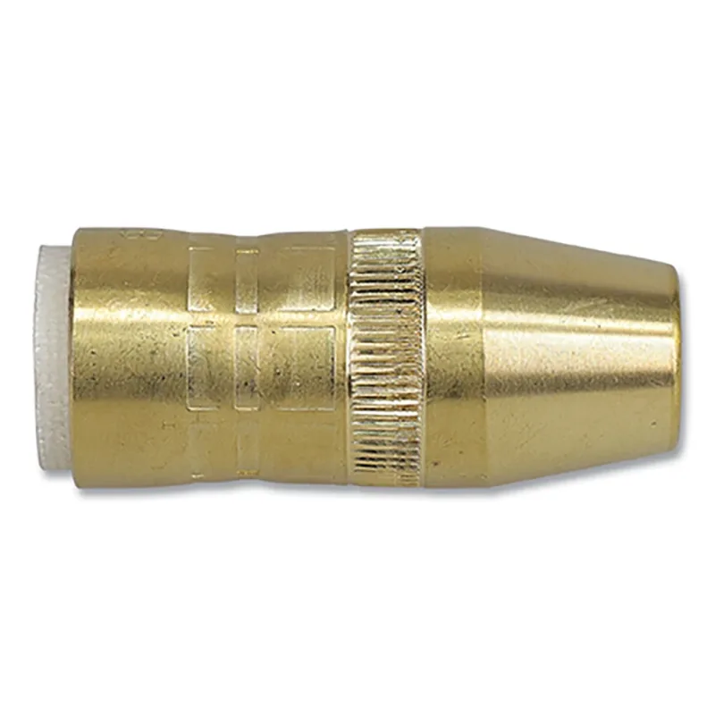 Centerfire™ Style MIG Gun Nozzle, 1/2 in Bore, Flush, Slim, Brass