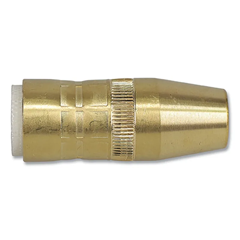 Centerfire™ Style MIG Gun Nozzle, 1/2 in Bore, 1/8 in Recess, Slim, Brass