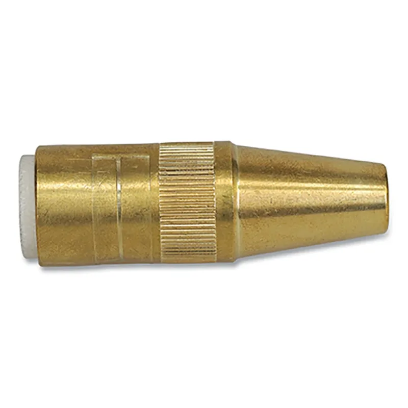 Centerfire™ Style MIG Gun Nozzle, 3/8 in Bore, Flush, Slim, Brass