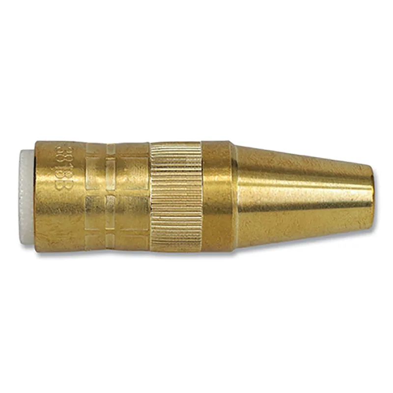 Centerfire™ Style MIG Gun Nozzle, 3/8 in Bore, 1/8 in Recess, Slim, Brass