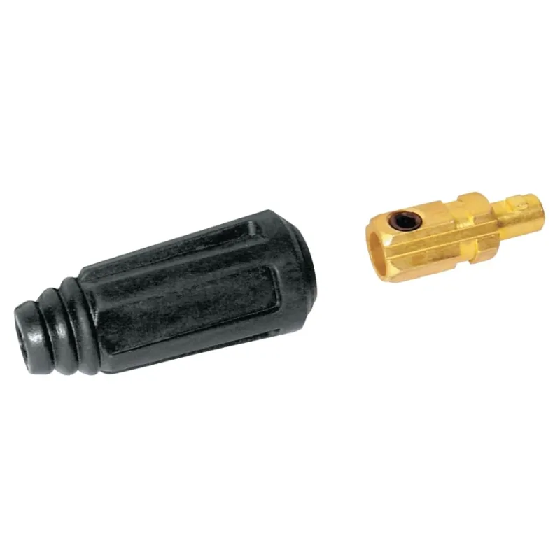 Dinse Style Cable Plug and Socket, Male, Ball Point Connection, #6 AWG to #2 AWG Cable Capacity