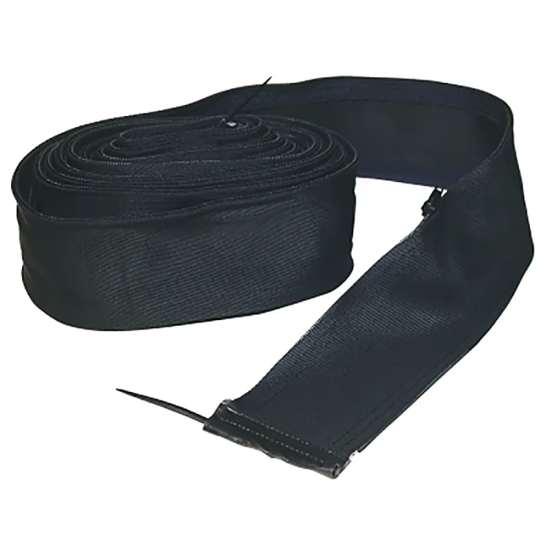 Cable Cover with Zipper, 1-1/4 in OD dia x 10 ft L, Medium, Black Nylon