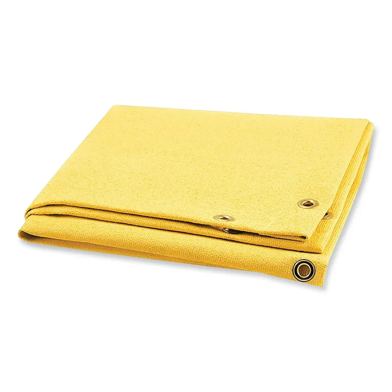 Welding Blanket, 6 ft X 6 ft, Fiberglass, Yellow, 23 oz
