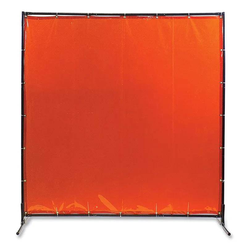 Welding Curtain, 6 ft x 6 ft, PVC, Orange, 14 mil