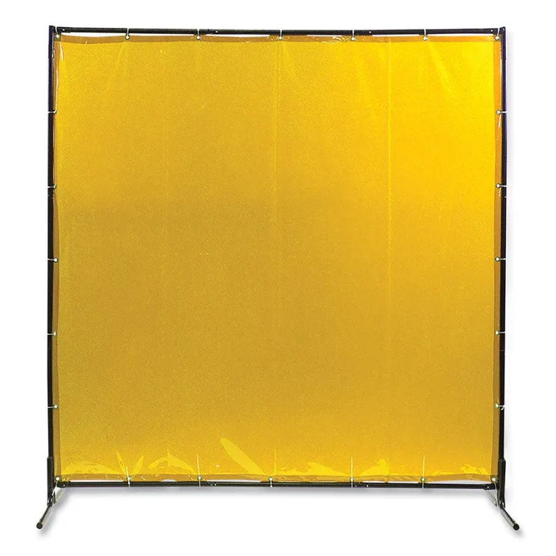 Welding Curtain, 6 ft X 6 ft, PVC, Yellow, 14 mil