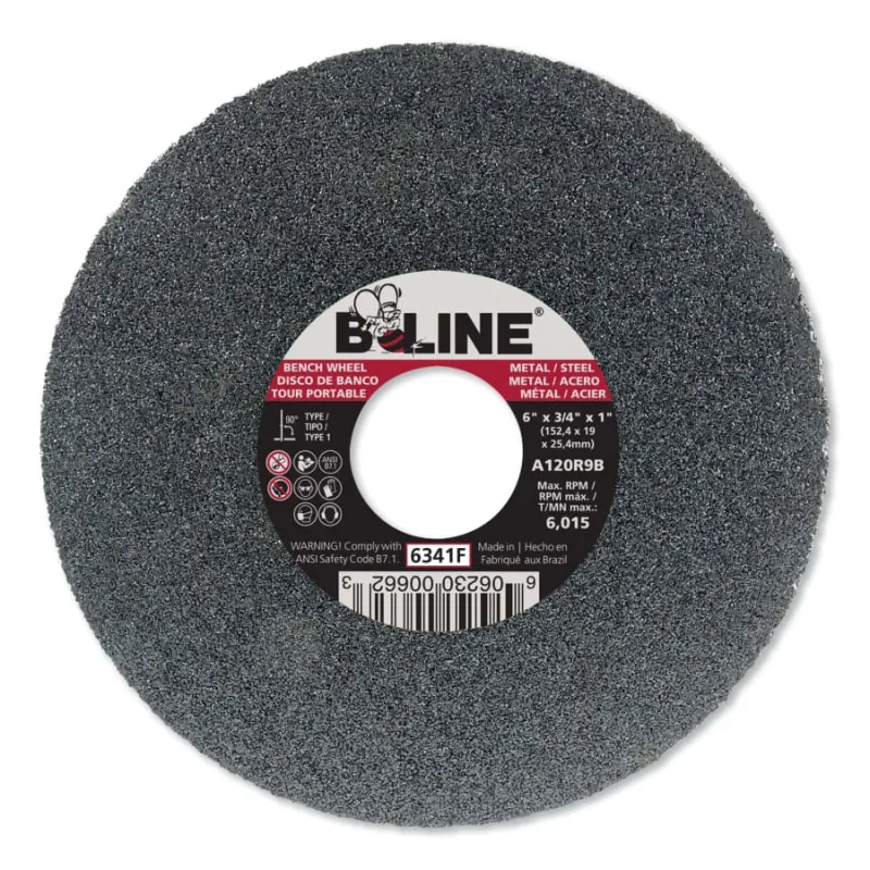 Straight Resinoid Wheel, 6 in dia, 3/4 in Thick, 1 in Arbor, Fine Grit, T1