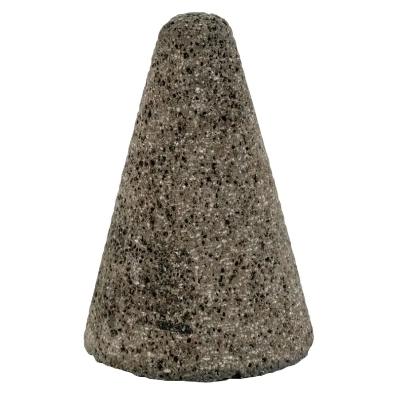 Cone, 3 in dia, 3 in Thick, 5/8 in-11 Arbor, 24 Grit, Alum Oxide, T16