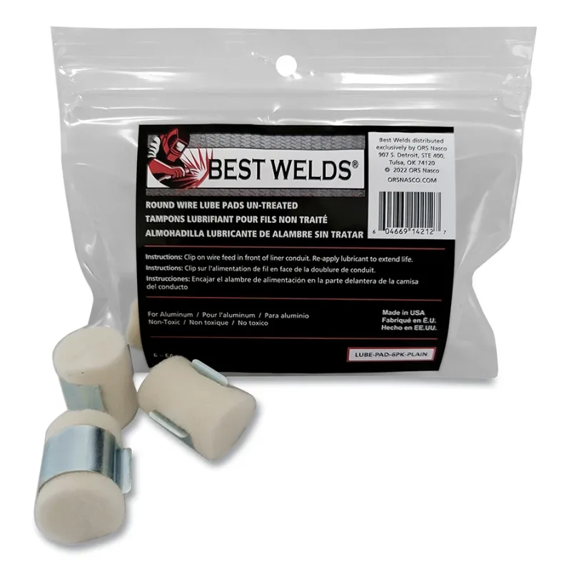 Lube Pad, Plain, White, Clip Included, 6 EA/PK