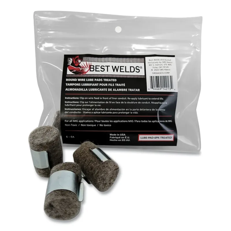 Lube Pad, Treated, Silver, Clip Included, 6 EA/PK