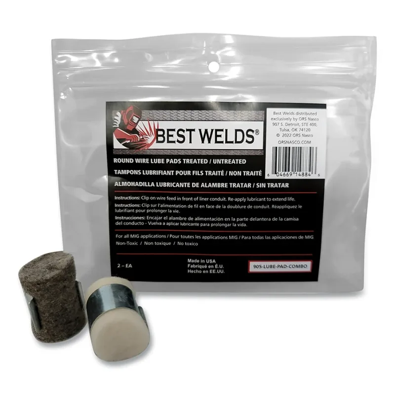 Lube Pad, Plain/Treated Combo, Silver/White, Includes Clip, 2 EA/PK
