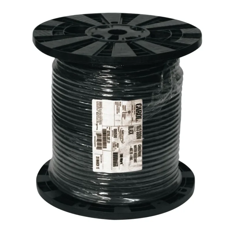 SOOW Power Cable, 10 AWG, 4 Conductors, 25 A, 250 ft, Black, Spool