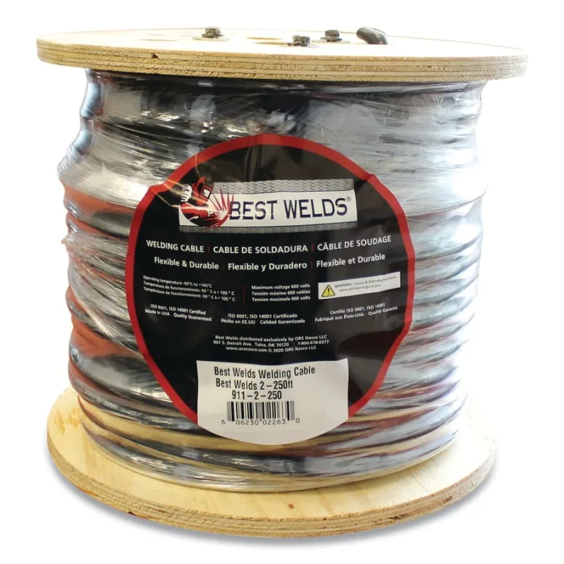 Welding Cable, 4/0 AWG, 500 ft Reel, Black