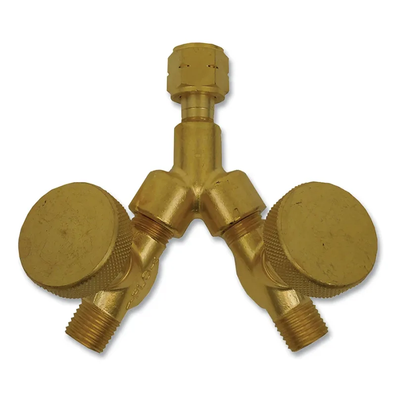 Brass Y Connector with Shut-Off Valve for Fuel Gas