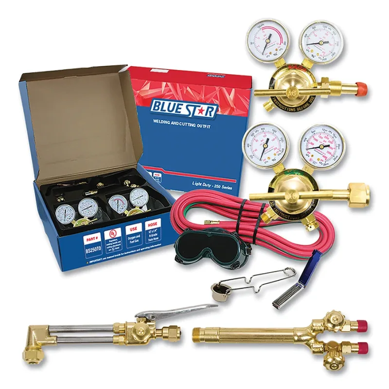 Welding and Cutting Outfit, Light Duty, 250 Series, 5 in Cutting Cap., 1.25 in Welding Cap.