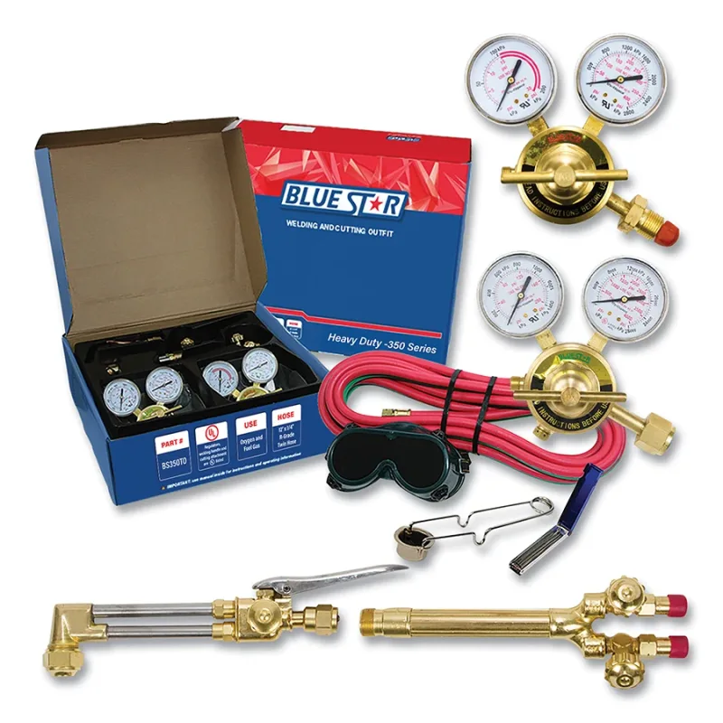 Welding and Cutting Outfit, Medium/Heavy Duty, 350 Series, 8 in Cutting Cap., 3 in Welding Cap.