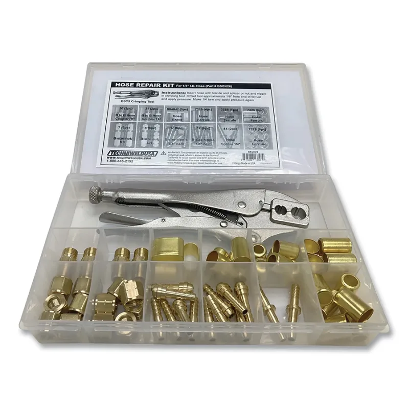 CK-26 Hose Repair Kit for 1/4 in ID Hose with B-Size Fittings and Vise Grip Crimping Tool