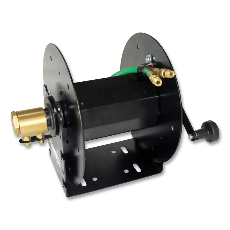 1/4 in x 100 ft Hand Crank U-Shape Twin Welding Hose Reel