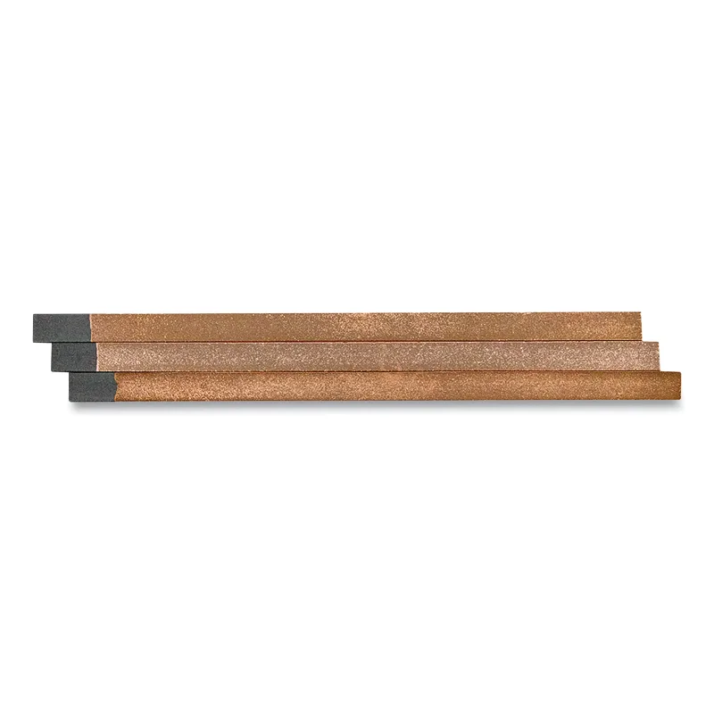 DC Flat Gouging Carbon Electrode, 3/8 in W, 5/32 in H, 12 in L, 95% Graphite with Copper Coating