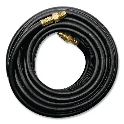 Premium Reinforced Welding Hose, 1/4 in, 10 ft, BB Fittings, Argon, Grade R, Black