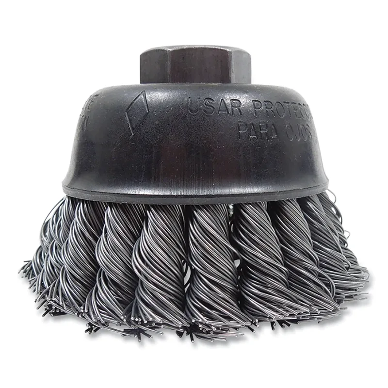 Wire Cup Brush, 2-3/4 in dia, 5/8 in -11 Arbor, 0.020 in Wire Size, Carbon Steel