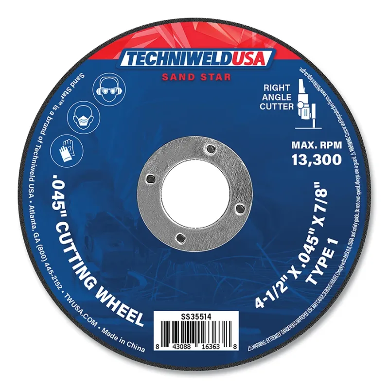 Cut Off Wheel, 4-1/2 in dia, 0.45 in Thickness, 7/8 in Arbor, 36 Grit, Heat TreatedAluminum Oxide
