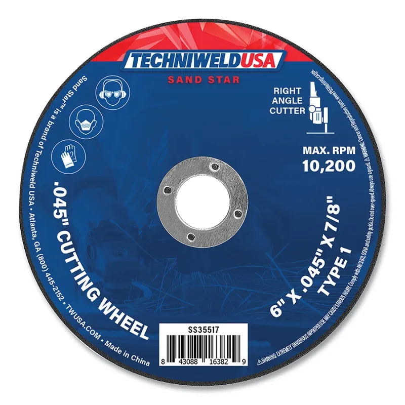 Cut Off Wheel, 6 in dia, 0.45 in Thickness, 7/8 in Arbor, 36 Grit, Ceramic and Aluminum Oxide