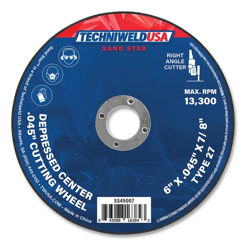 Cut Off Wheel, 6 in dia, 0.45 in Thickness, 7/8 in Arbor, 60 Grit, Ceramic and Aluminum Oxide