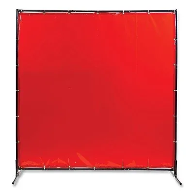 6 ft by 8 ft Orange Vinyl Welding Screen, 14 Mil