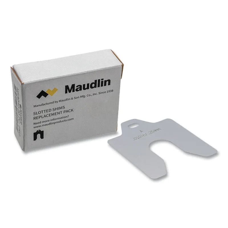Slotted Shim, ±0.001 in, 302/304 SS, 4 in W x 4 in L x 0.003 in Thick, C-Replacement Pack