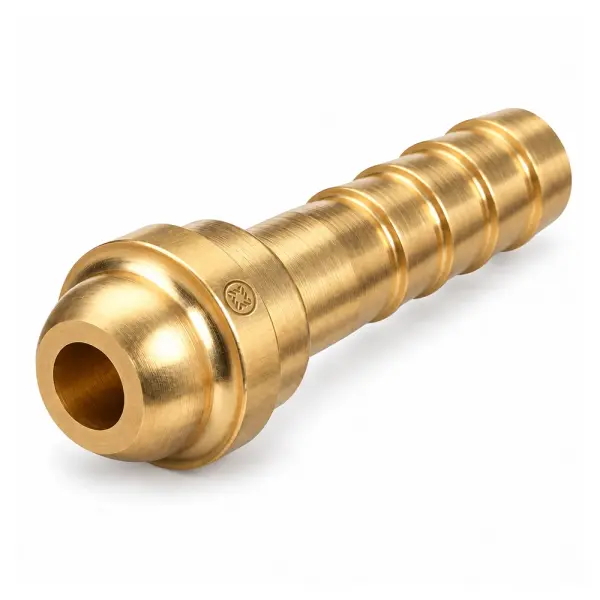 Brass Barbed Hose Nipple, 1/4" Hose ID, B-Size, 200 PSIG