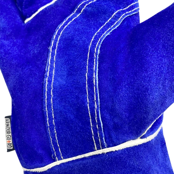 Durable Blue Side Split Cowhide 14” Stick Welding Glove (AG1080XL) - additional view 4