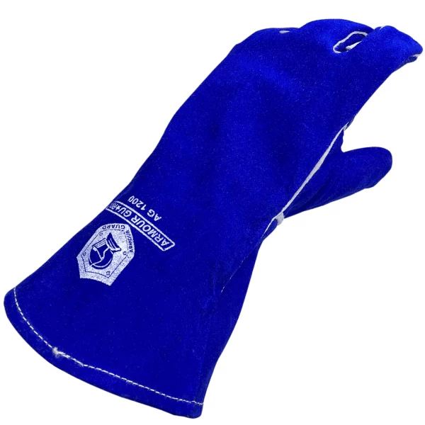 Blue Premium Side Split Cowhide Stick Glove Cotton Lined (AG1200M) - additional view 1