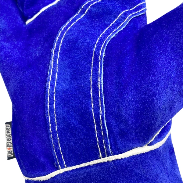 Blue Premium Side Split Cowhide Stick Glove Cotton Lined (AG1200S) - additional view 3